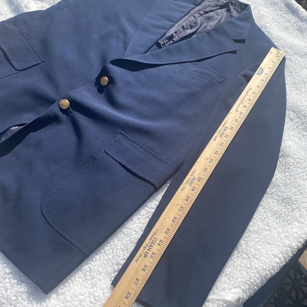 Navy Blazer antique designer Gold Buttons sport Coat 42 R - Picture 10 of 16